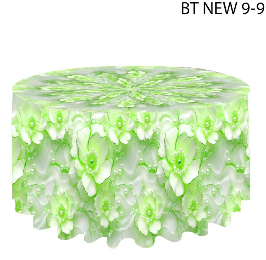 Green Peonies Table Cloth ((Round Table)